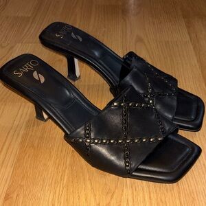 Franco Sarto Black Heeled Mules
